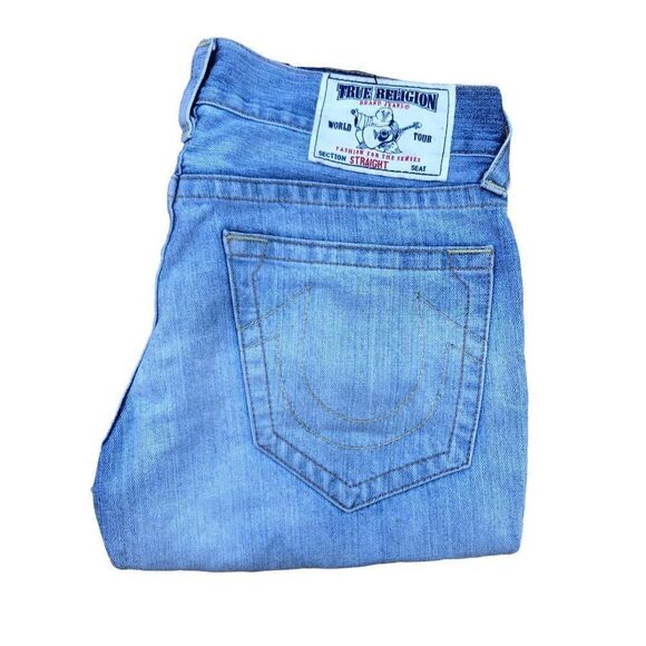 True Religion Jean Shorts Size 30 STRAIGHT Blue - Picture 1 of 9